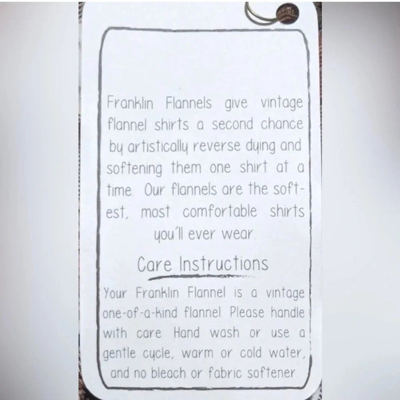 Franklin Flannels Upcycled Bleached Button
Down Flannel Size L Brown/Black/Cream - Picture 7 of 8